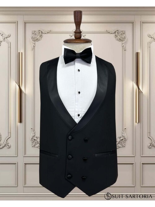 SUIT SARTORIA SİYAH ŞAL YAKA DAMATLIK 5736