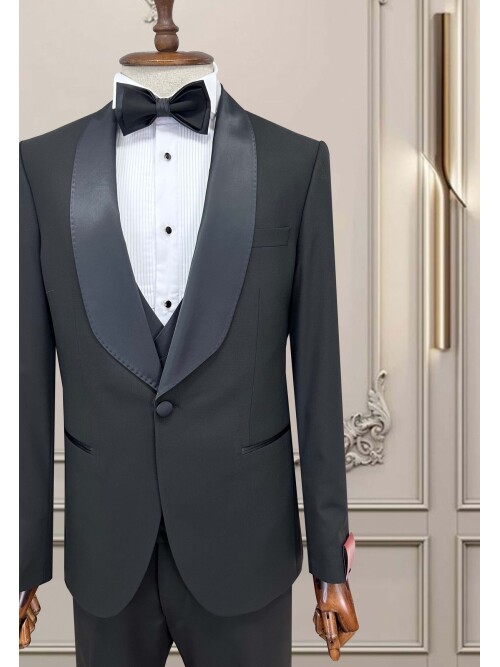 SUIT SARTORIA SİYAH ŞAL YAKA DAMATLIK 5736