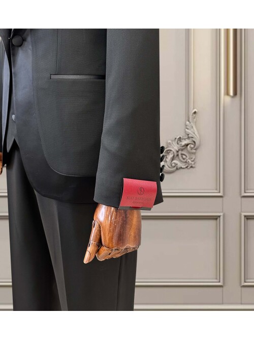 SUIT SARTORIA SİYAH ŞAL YAKA DAMATLIK 5748