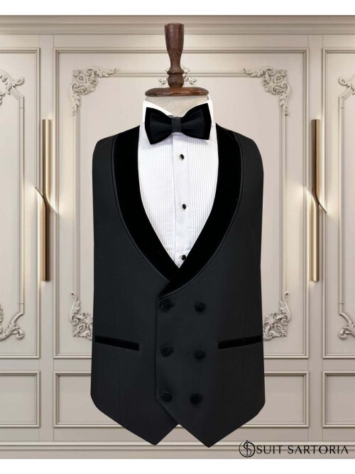 SUIT SARTORIA SİYAH ŞAL YAKA DAMATLIK 5752