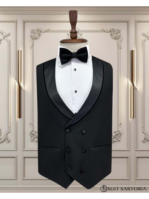SUIT SARTORIA SİYAH SİVRİ ÇIKMA YAKA DAMATLIK 5062