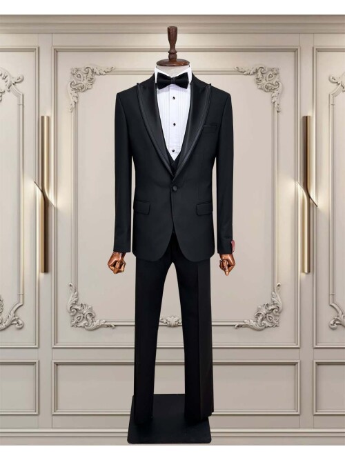 SUIT SARTORIA SİYAH SİVRİ YAKA DAMATLIK 5071