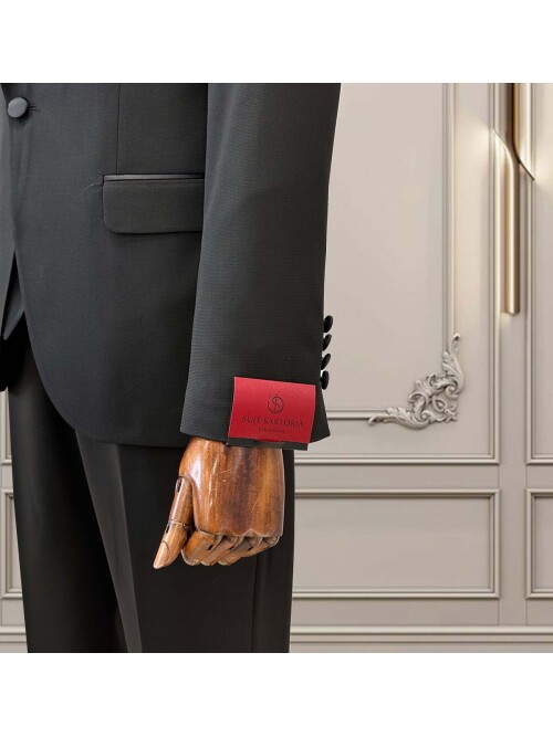 SUIT SARTORIA SİYAH SİVRİ YAKA DAMATLIK 5741