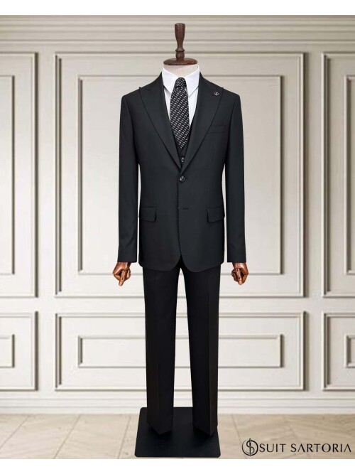SUIT SARTORIA SİYAH YELEKLİ TAKIM ELBİSE 252014