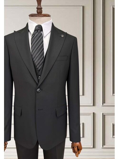 SUIT SARTORIA SİYAH YELEKLİ TAKIM ELBİSE 252014