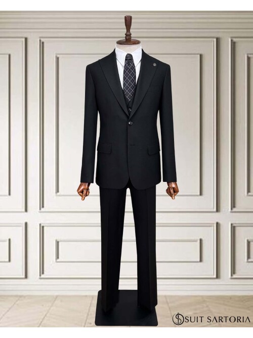 SUIT SARTORIA SİYAH YELEKLİ TAKIM ELBİSE 252014