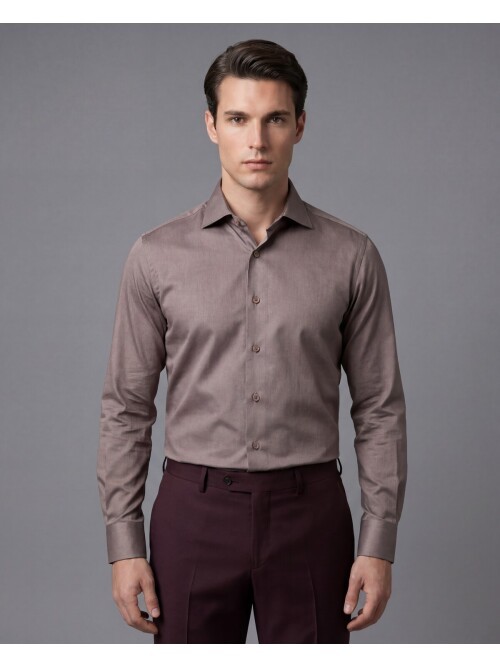 Vizon Slim Fit Uzun Kollu Klasik Yaka Gömlek