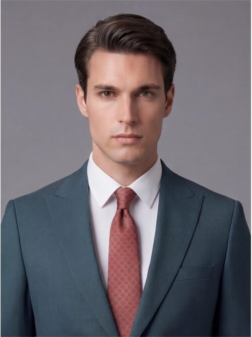 Yeşil Sivri Yaka İki Düğmeli Slim Fit Takım Elbise