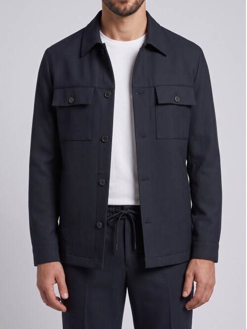 Navy Safari Jacket & Trousers Mens Set