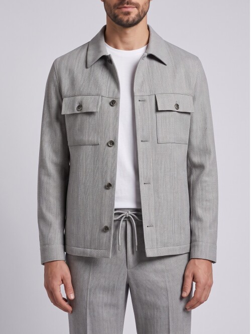Light Grey Safari Jacket & Trousers Mens Set
