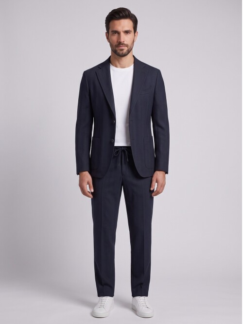 Navy Smart Casual Jacket & Trousers Mens Set