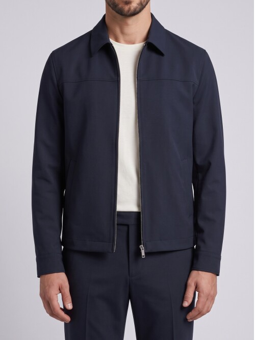 Black Zip-Up Smart Casual Mens Set