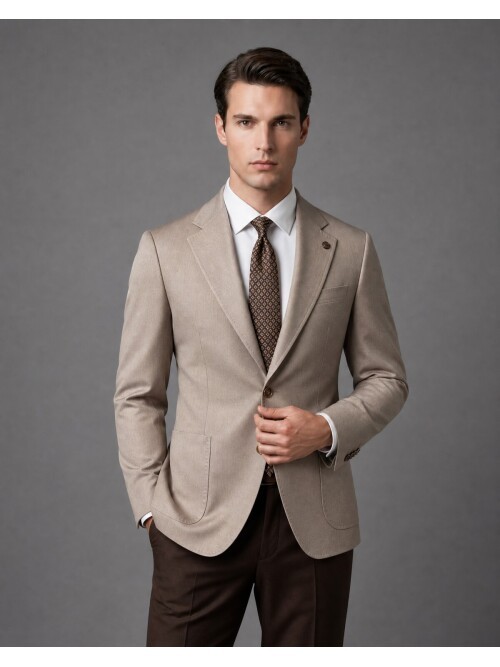 Mink Notch Lapel Slim Fit Patch Pocket Blazer