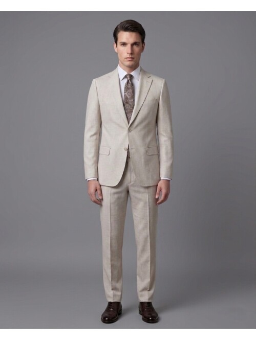 Light Beige Mono Notch Lapel Two Button Comfort Fit Suit