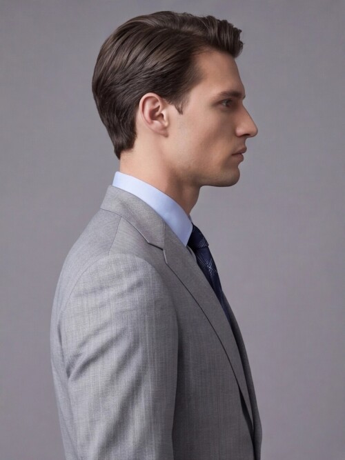 Light Grey Pinstripe Wool Notch Lapel Regular Fit Suit