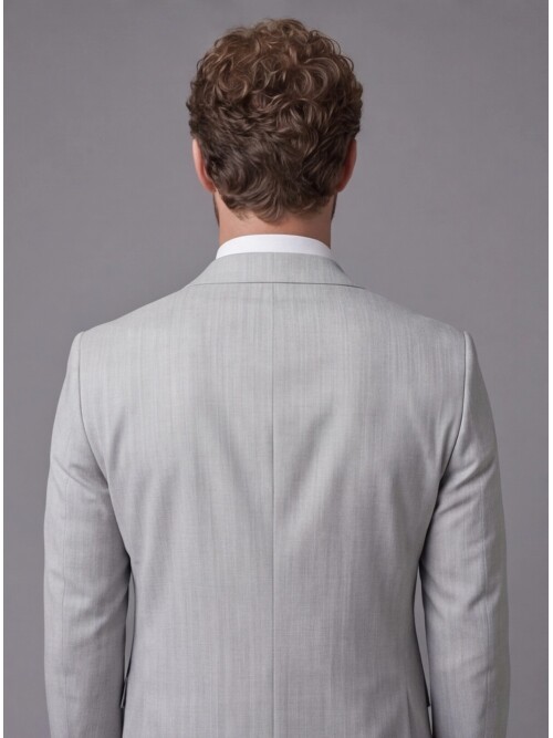 Light Grey Notch Lapel Comfort Fit Suit