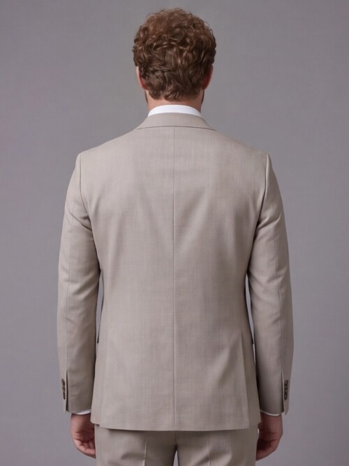 Açık Kahverengi Mono Yaka Comfort Fit 2 Düğmeli Takım Elbise