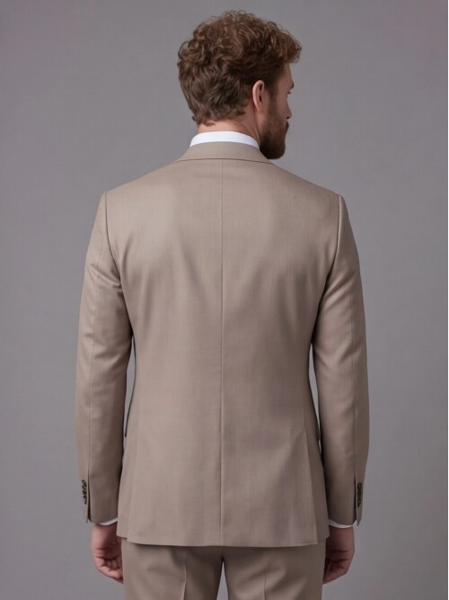 Light Brown Notch Lapel Comfort Fit Suit