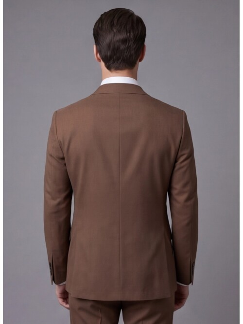 Light Brown Mono-Lace Two-Button Slim Fit Suit