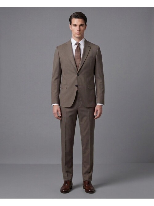 Light Brown Notch Lapel Comfort Fit Performance Suit