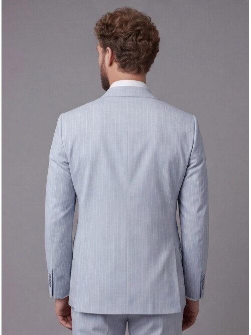 Light Blue Notch Lapel Comfort Fit Suit