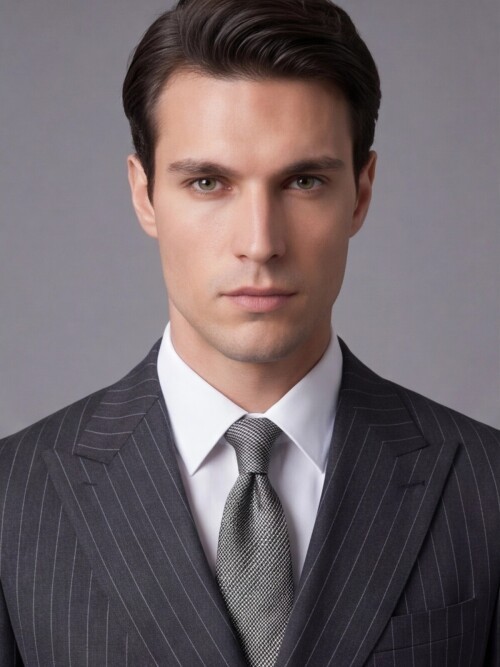 Anthracite Peak Lapel Wool Double-Breasted Suit