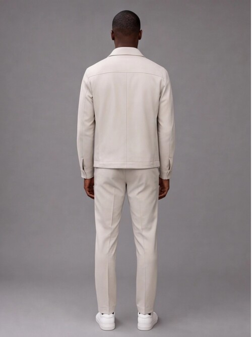 Beige Comfort Fit Performance Suit