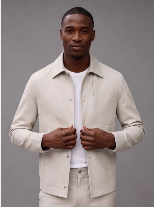 Beige Comfort Fit Performance Suit