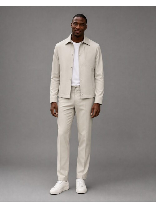 Beige Comfort Fit Performance Suit
