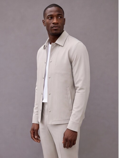 Beige Comfort Fit Performance Suit