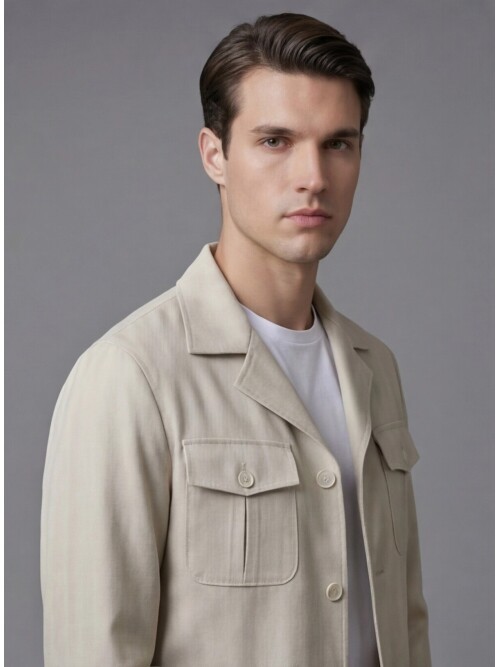 Bej Comfort Fit Safari Spor Takım Elbise