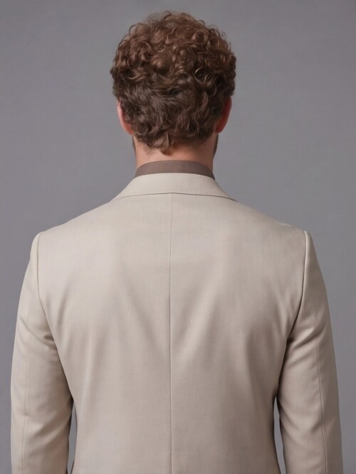 Beige Notch Lapel Comfort Fit Suit