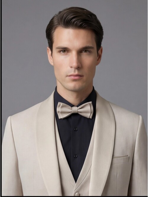 Beige Three-Piece Tuxedo