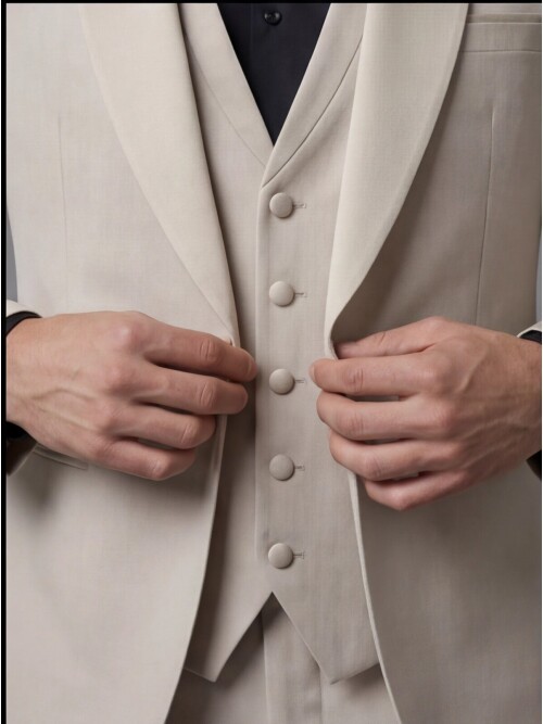 Beige Three-Piece Tuxedo