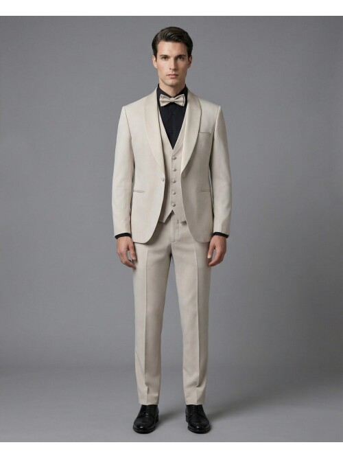 Beige Three-Piece Tuxedo