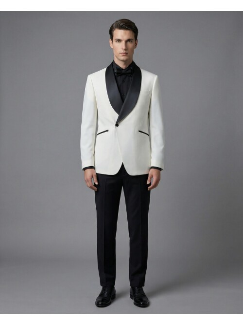White Double-Breasted Tuxedo