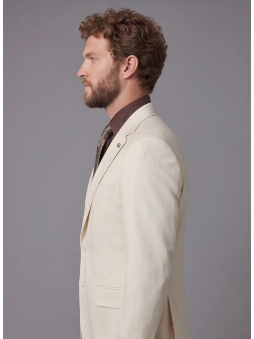 White Notch Lapel Comfort Fit Suit