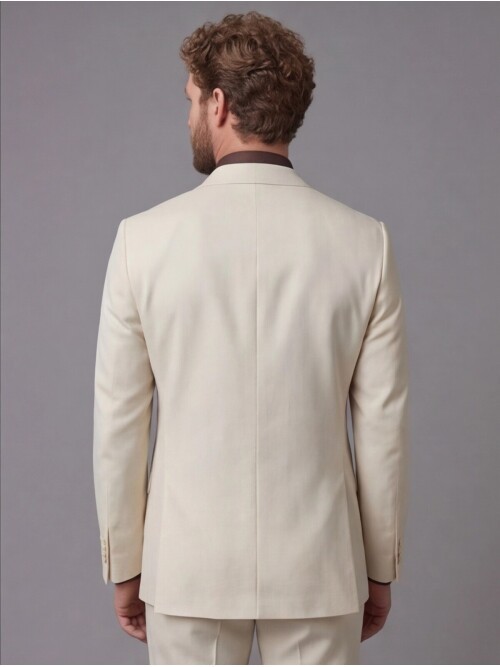 White Notch Lapel Comfort Fit Suit