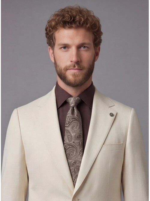 White Notch Lapel Comfort Fit Suit