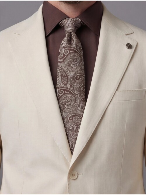 White Notch Lapel Comfort Fit Suit