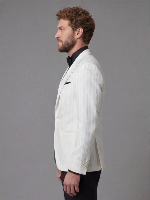 White Peak Lapel One-Button Slim Fit Tuxedo