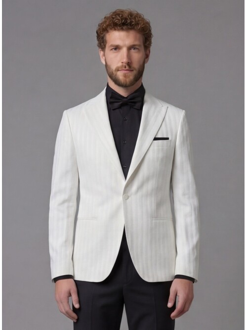 White Peak Lapel One-Button Slim Fit Tuxedo