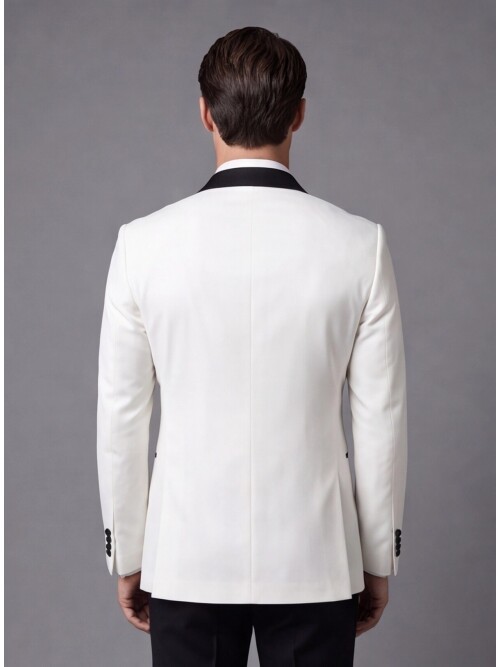White Slim Fit Double Breasted Tuxedo