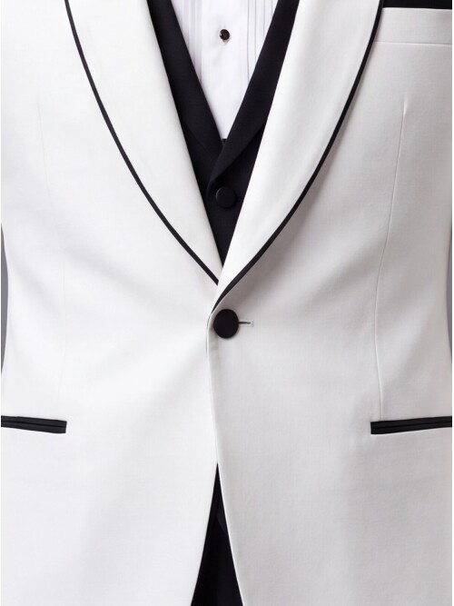 White Slim Fit Shawl Lapel One Button Tuxedo