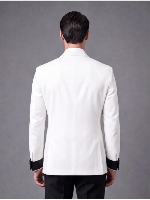 White Slim Fit Peak Lapel Single Button Tuxedo