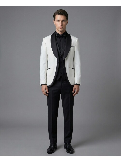 White Three-Piece Tuxedo