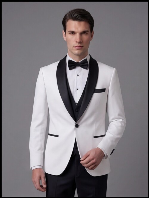 White Three-Piece Tuxedo