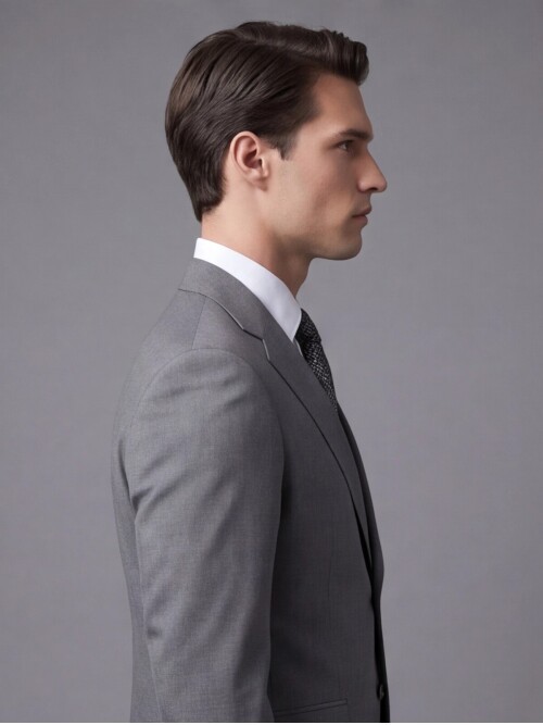 Gri Mono Yaka İki Düğmeli Slim Fit Takım Elbise