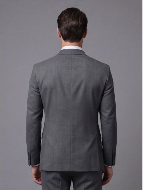 Grey Peak Lapel Double-Breasted Suit