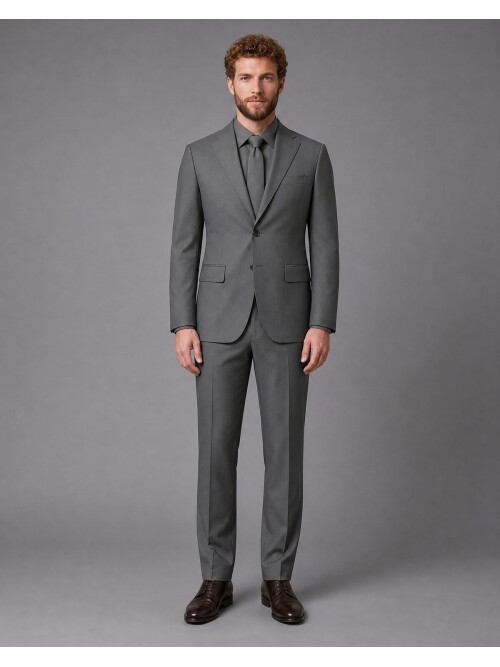 Khaki Notch Lapel Slim Fit Suit